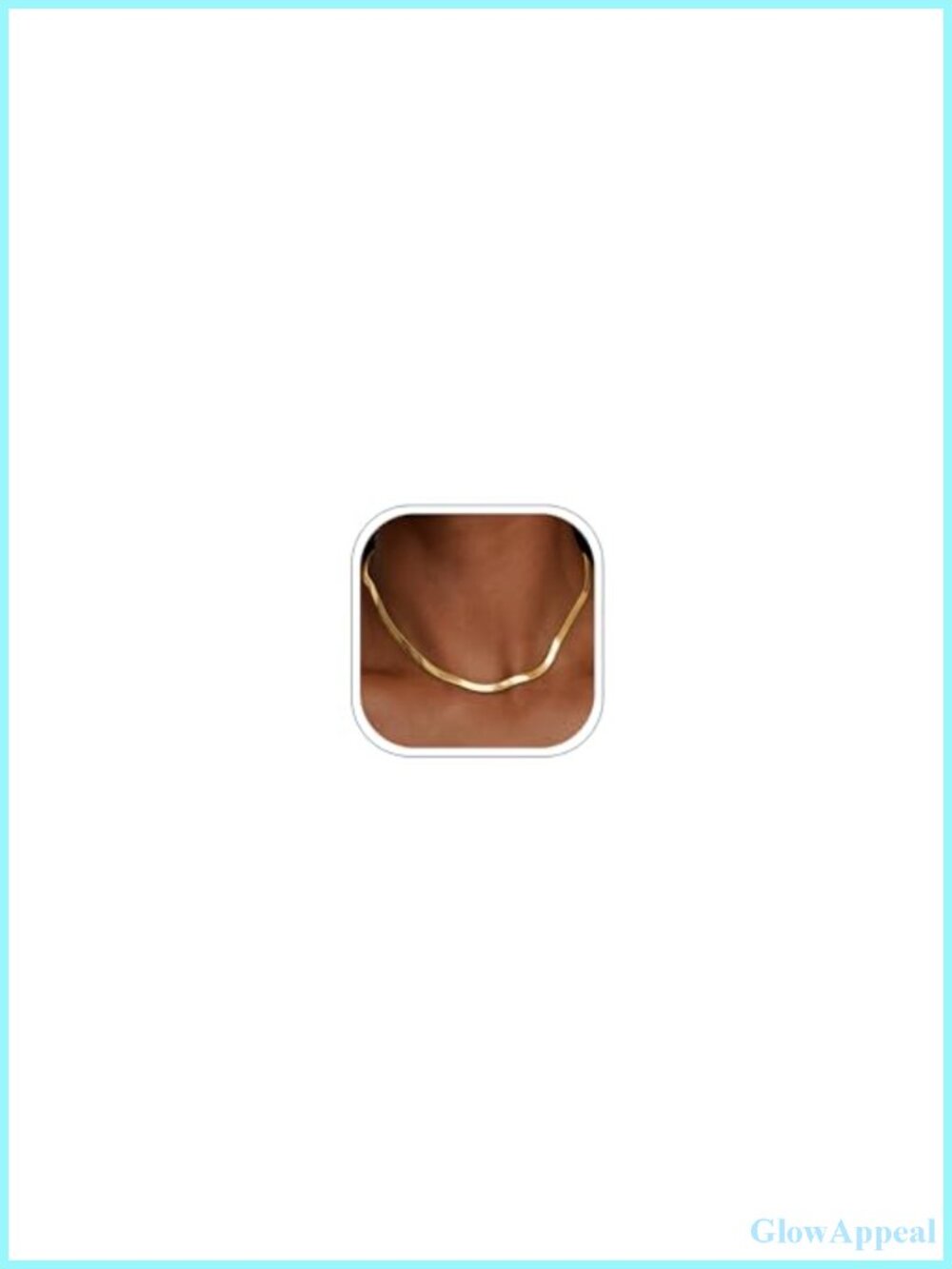 Herringbone Necklace 18K Gold Plated Stainless Steel 3mm Flat Snake Chain Women